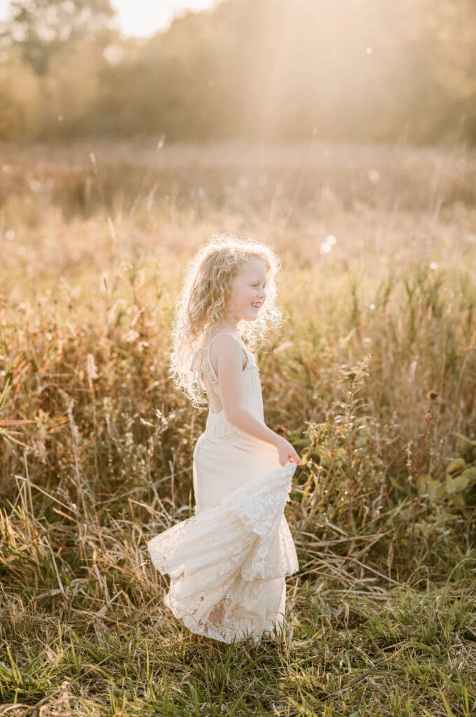 Fall family session in Waseca, MN during golden hour.